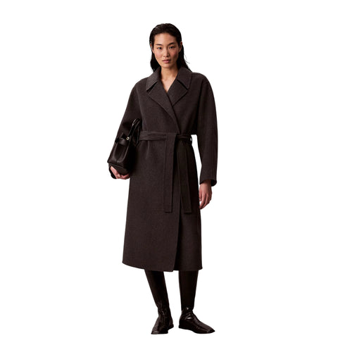 Cappotto Donna in misto lana, con cintura e lunghezza midi